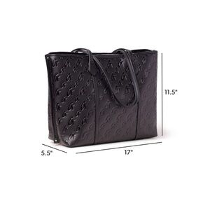 Glamaholic Black Embossed Tote Bag